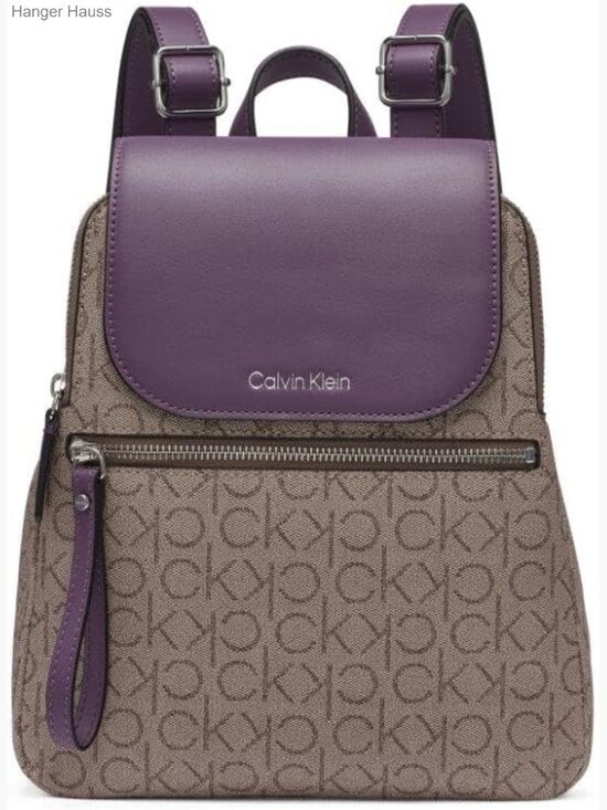 Monogram Flap Backpack with Anti-Theft Pocket, Adjustable Straps main image 4